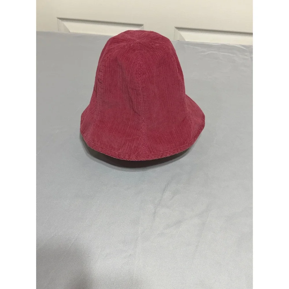 Vintage Lacoste Corduroy Bucket Hat Burgundy Pink Made in France Logo